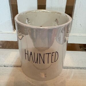 White 'Haunted' Iridescent Ceramic Candle Holder